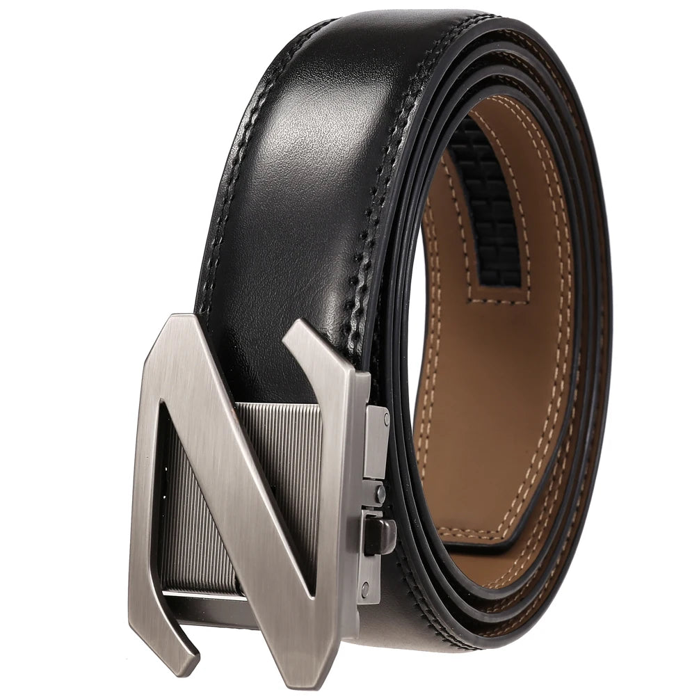 JMT-996234 Genuine Leather Automatic Men's Belt with Custom Logo - Model LY36-22059-1