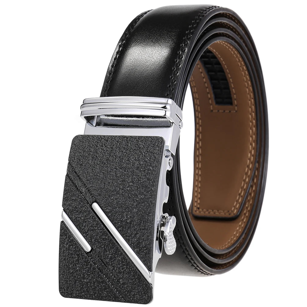 JMT-996234 Genuine Leather Automatic Men's Belt with Custom Logo - Model LY36-22059-1