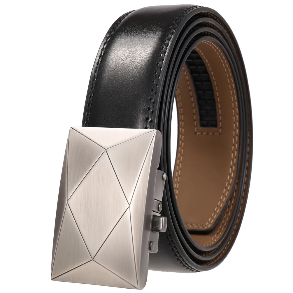JMT-996234 Genuine Leather Automatic Men's Belt with Custom Logo - Model LY36-22059-1