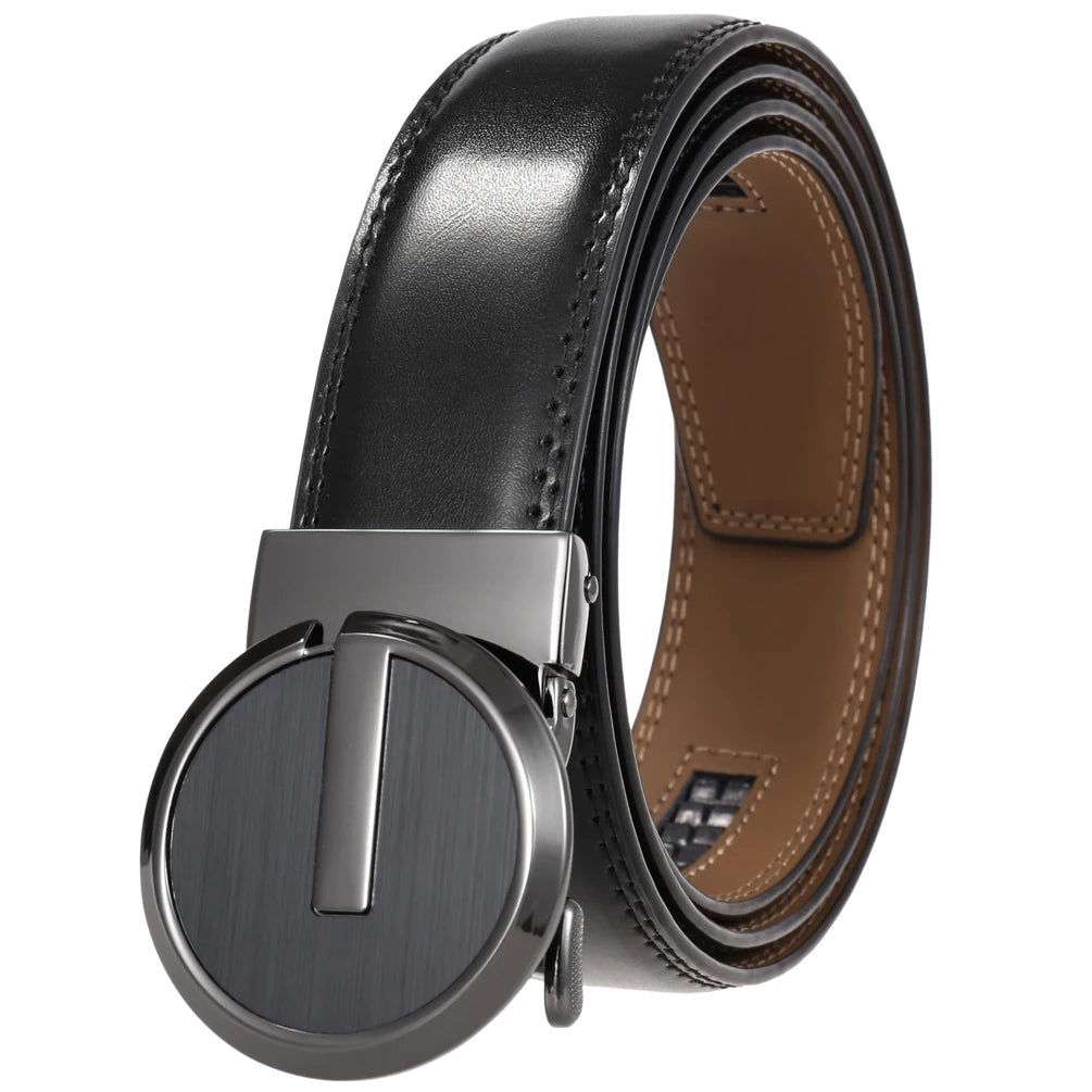 JMT-996234 Genuine Leather Automatic Men's Belt with Custom Logo - Model LY36-22059-1