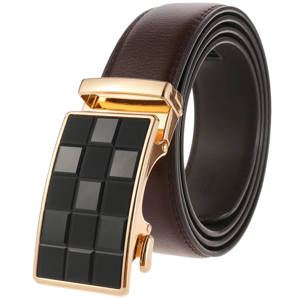 JMT-996234 Genuine Leather Automatic Men's Belt with Custom Logo - Model LY36-22059-1