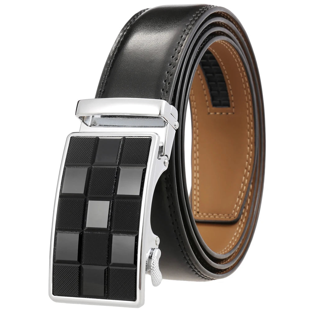 JMT-996234 Genuine Leather Automatic Men's Belt with Custom Logo - Model LY36-22059-1