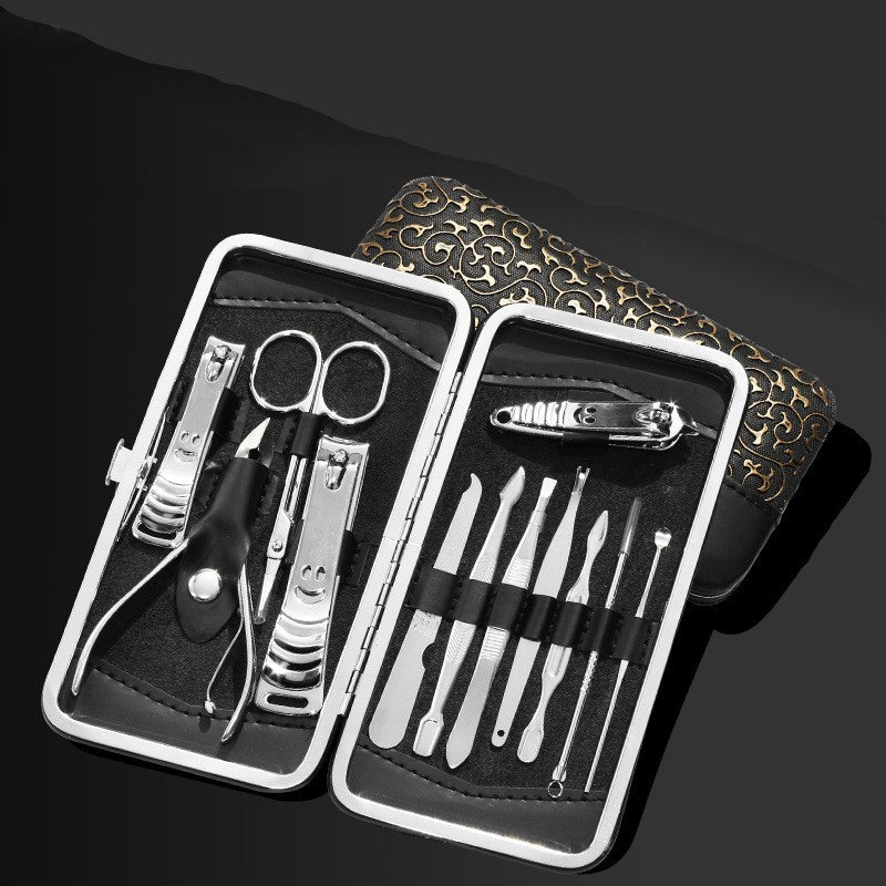 JMT-996938 Golden Dragon Pattern 12-Piece Stainless Steel Nail Clipper Set