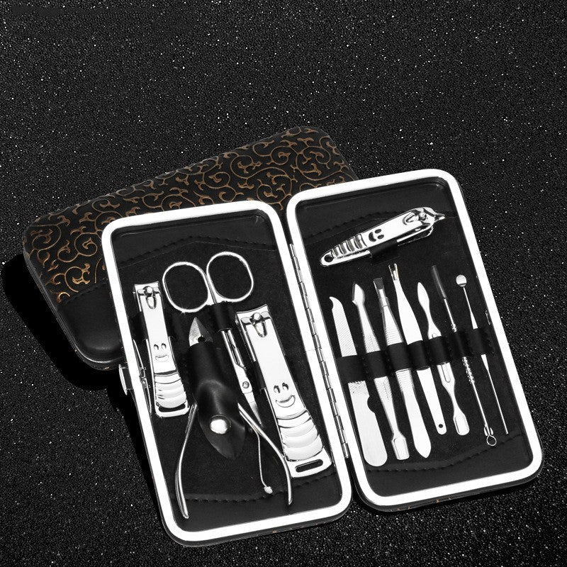 JMT-996938 Golden Dragon Pattern 12-Piece Stainless Steel Nail Clipper Set