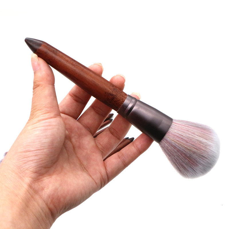 JMT-997066 11-Piece Makeup Brush Set with Synthetic Hair, Matte Aluminum Ferrule, and Natural Wood Handle