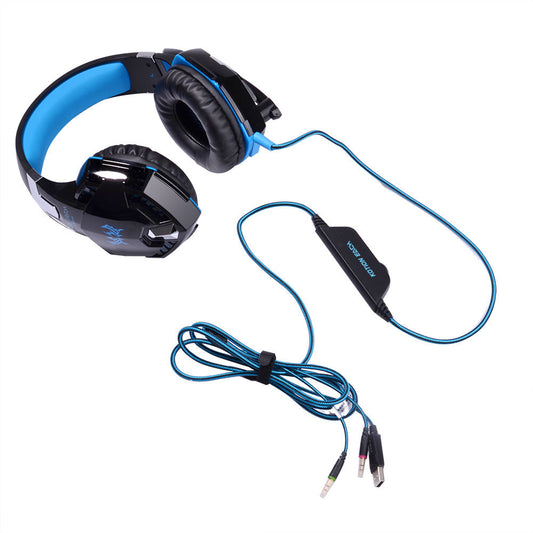 JMT-997130 Heavy Bass Wired Gaming Headset with Noise-Cancelling Microphone for PC and Multimedia Use