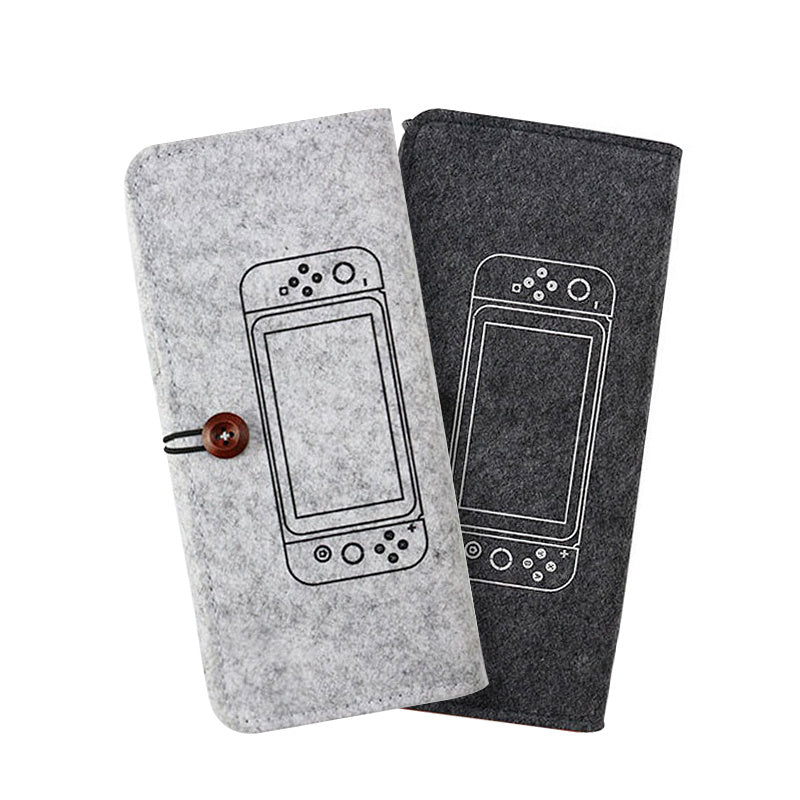JMT-997258 Nintendo Switch Felt Pouch Bag with Dual Storage and Game Card Slots