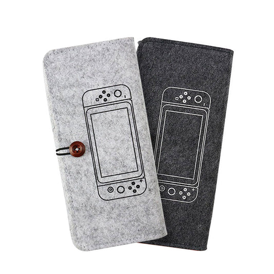 JMT-997258 Nintendo Switch Felt Pouch Bag with Dual Storage and Game Card Slots