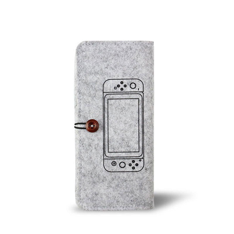 JMT-997258 Nintendo Switch Felt Pouch Bag with Dual Storage and Game Card Slots