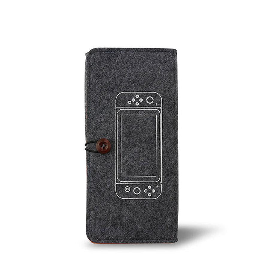 JMT-997258 Nintendo Switch Felt Pouch Bag with Dual Storage and Game Card Slots