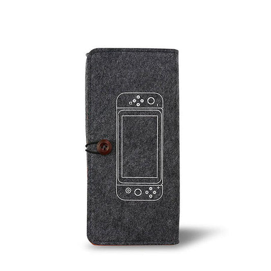 JMT-997258 Nintendo Switch Felt Pouch Bag with Dual Storage and Game Card Slots