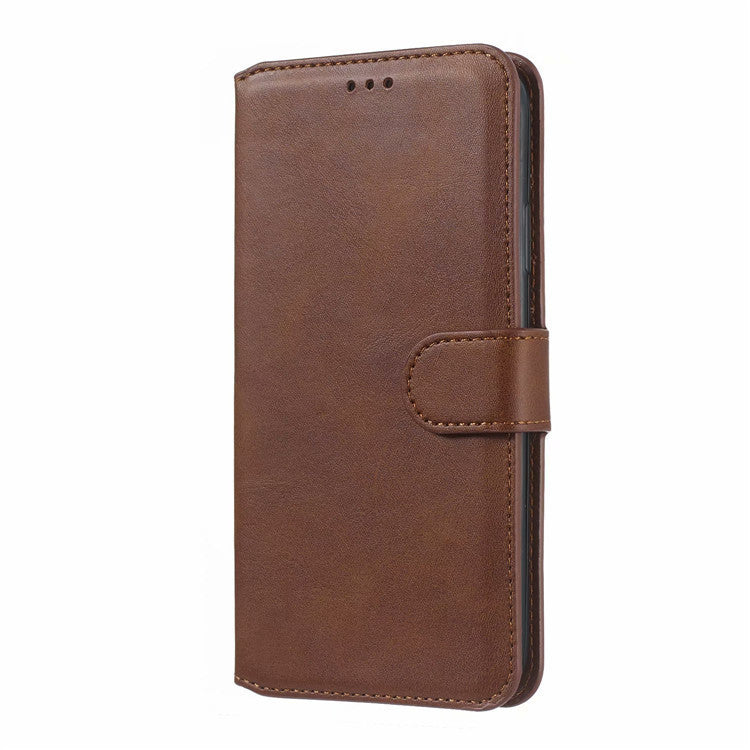 JMT-997322 Sleek Solid Color Leather Phone Case with Classic Calf Pattern for Samsung