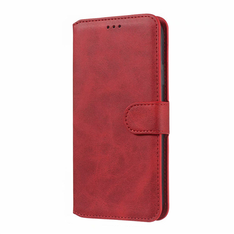 JMT-997322 Sleek Solid Color Leather Phone Case with Classic Calf Pattern for Samsung