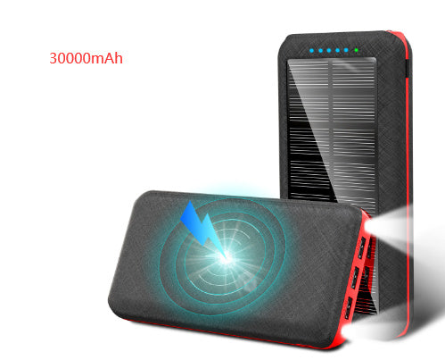 JMT-997962 Wireless Solar Charger Power Bank with LED Flashlight for Mobile Devices, 3 USB Ports, Compatible with iPhone, Xiaomi, Samsung