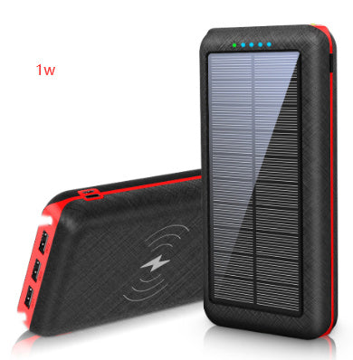 JMT-997962 Wireless Solar Charger Power Bank with LED Flashlight for Mobile Devices, 3 USB Ports, Compatible with iPhone, Xiaomi, Samsung