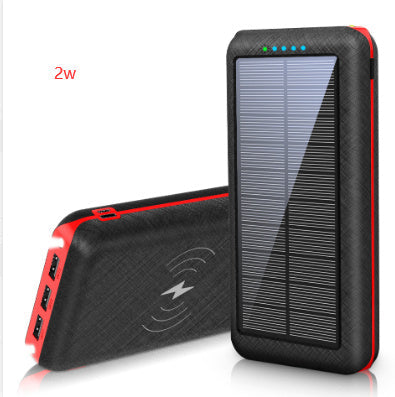 JMT-997962 Wireless Solar Charger Power Bank with LED Flashlight for Mobile Devices, 3 USB Ports, Compatible with iPhone, Xiaomi, Samsung