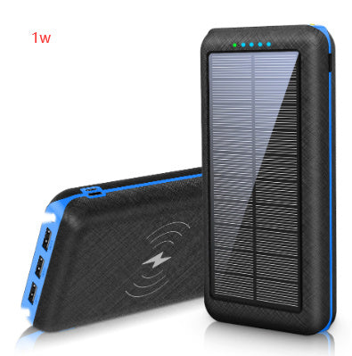 JMT-997962 Wireless Solar Charger Power Bank with LED Flashlight for Mobile Devices, 3 USB Ports, Compatible with iPhone, Xiaomi, Samsung