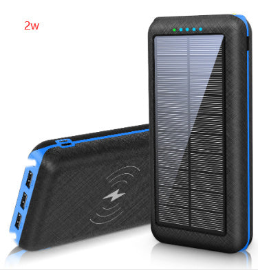 JMT-997962 Wireless Solar Charger Power Bank with LED Flashlight for Mobile Devices, 3 USB Ports, Compatible with iPhone, Xiaomi, Samsung