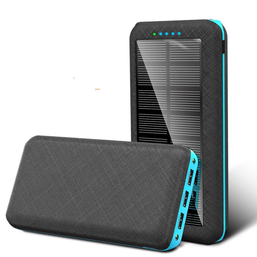 JMT-997962 Wireless Solar Charger Power Bank with LED Flashlight for Mobile Devices, 3 USB Ports, Compatible with iPhone, Xiaomi, Samsung
