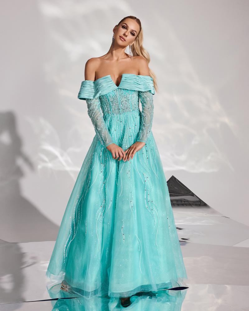 JMT-998026 Elegant Green Evening Dress for Women - Style SH0126