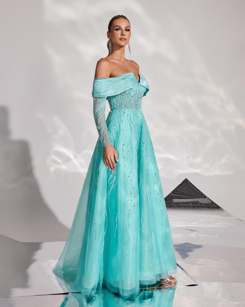 JMT-998026 Elegant Green Evening Dress for Women - Style SH0126