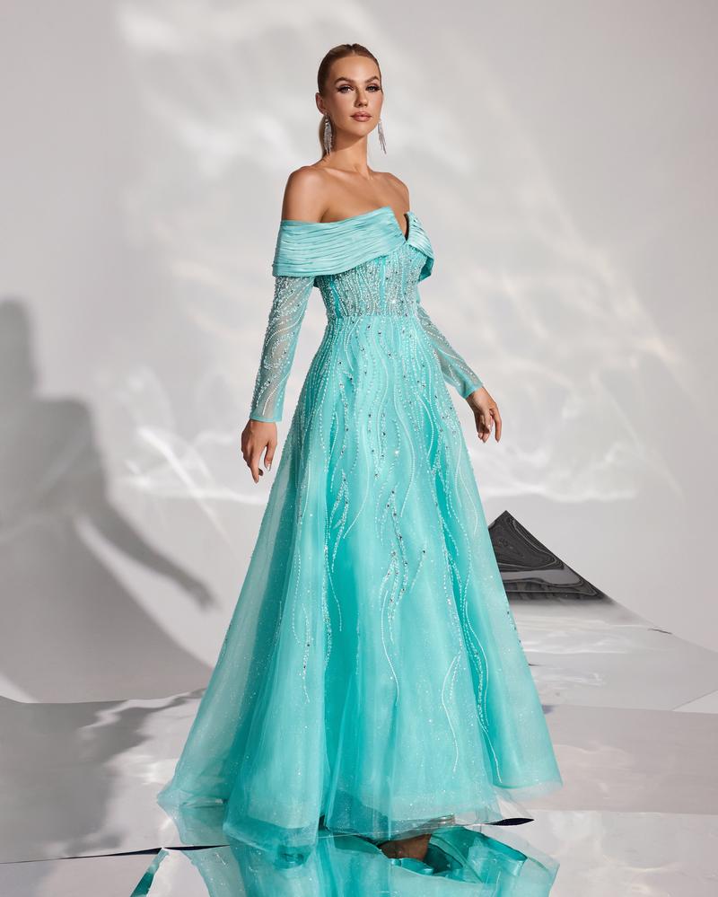 JMT-998026 Elegant Green Evening Dress for Women - Style SH0126