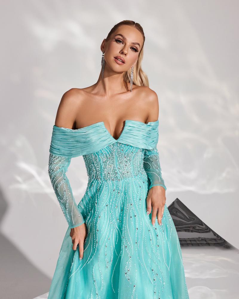 JMT-998026 Elegant Green Evening Dress for Women - Style SH0126