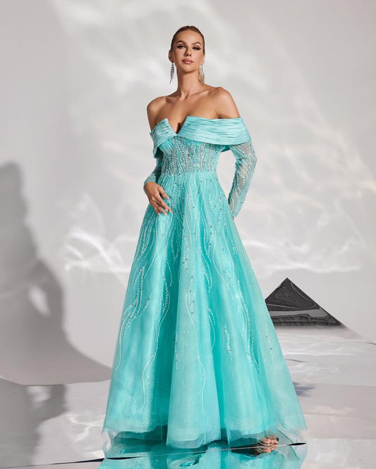 JMT-998026 Elegant Green Evening Dress for Women - Style SH0126