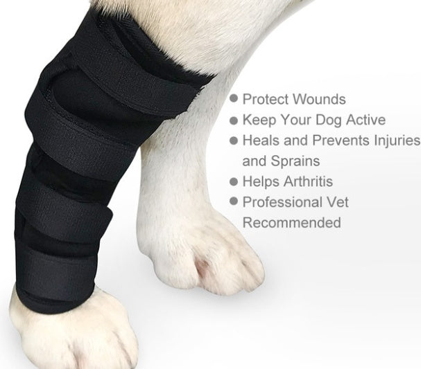 JMT-998410 Dog Leg Support Sleeve for Injury Prevention and Recovery in Black