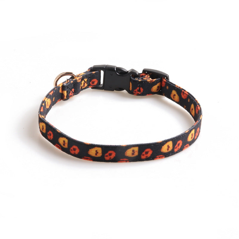 JMT-998602 Halloween Pet Collar with Bowknot - Pumpkin and Ghost Patterns in Multiple Sizes