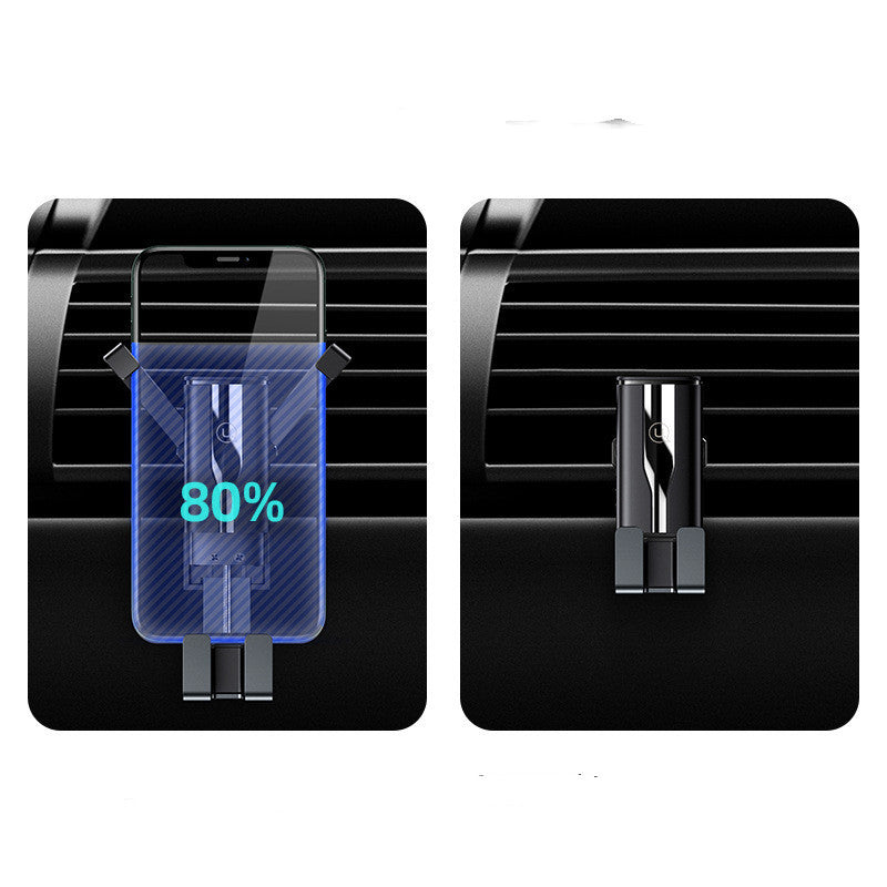 JMT-998794 Fully Automatic Gravity Air Outlet Dual-arm Car Mobile Phone Holder with One-handed Access