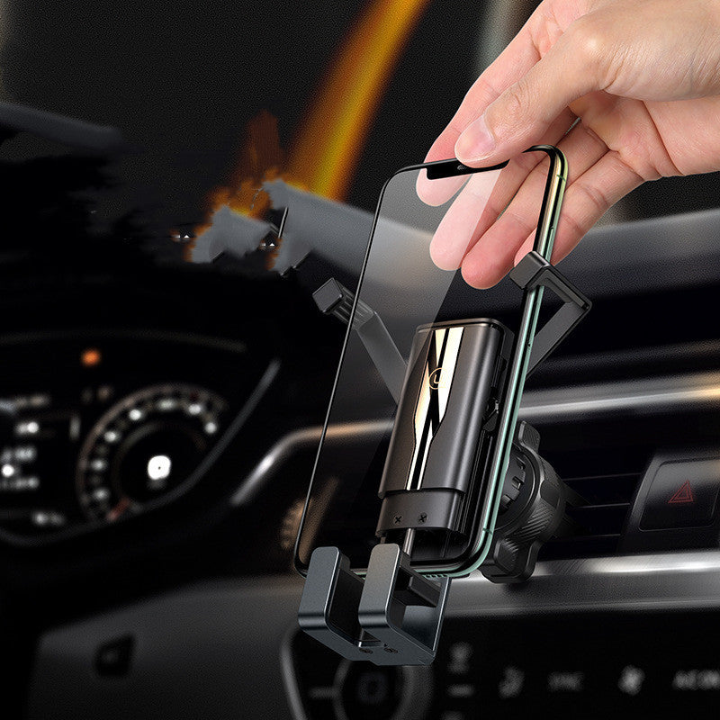 JMT-998794 Fully Automatic Gravity Air Outlet Dual-arm Car Mobile Phone Holder with One-handed Access