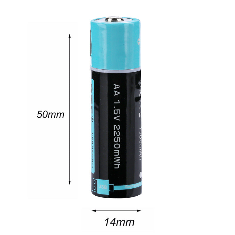 JMT-999434 Rechargeable USB AA Battery 1.5V 1500mAh with Smart Protection Chip