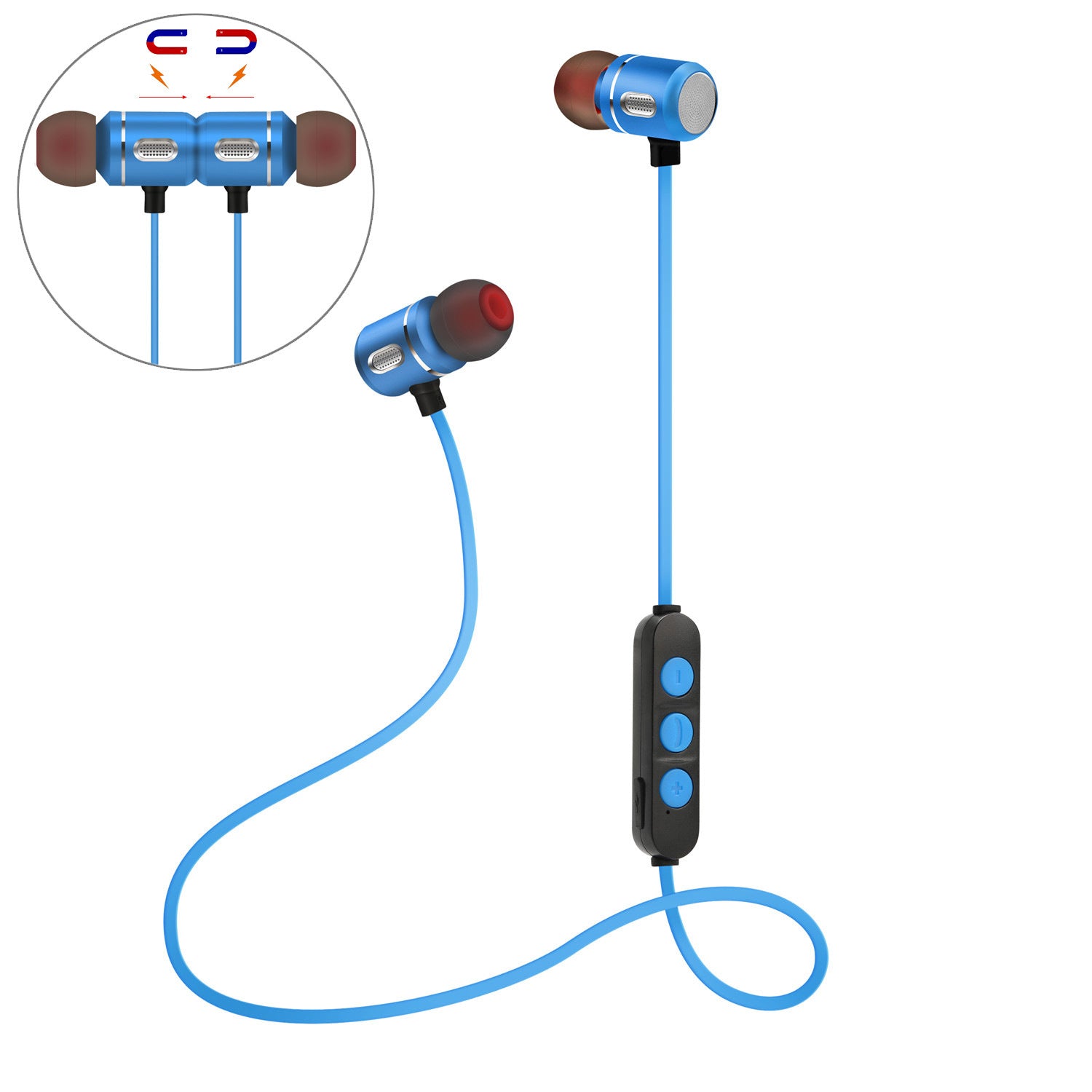 JMT-419146 Magnetic Sports Bluetooth Headset with Noise Reduction and Hands-Free Functionality